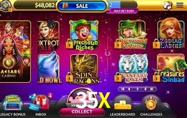 35X bônus — painel de promoções no aplicativo